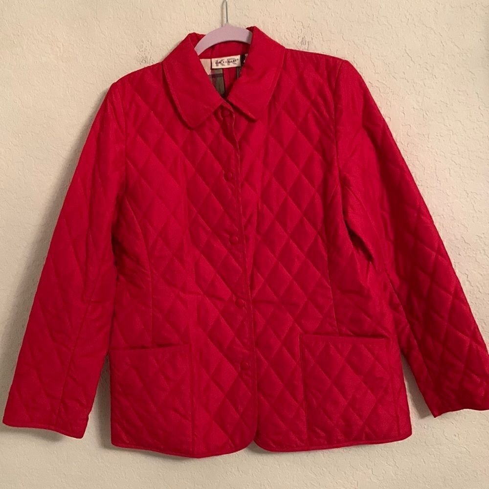 Kim Rogers Quilted Coat Jacket Snap Front Closure Size S